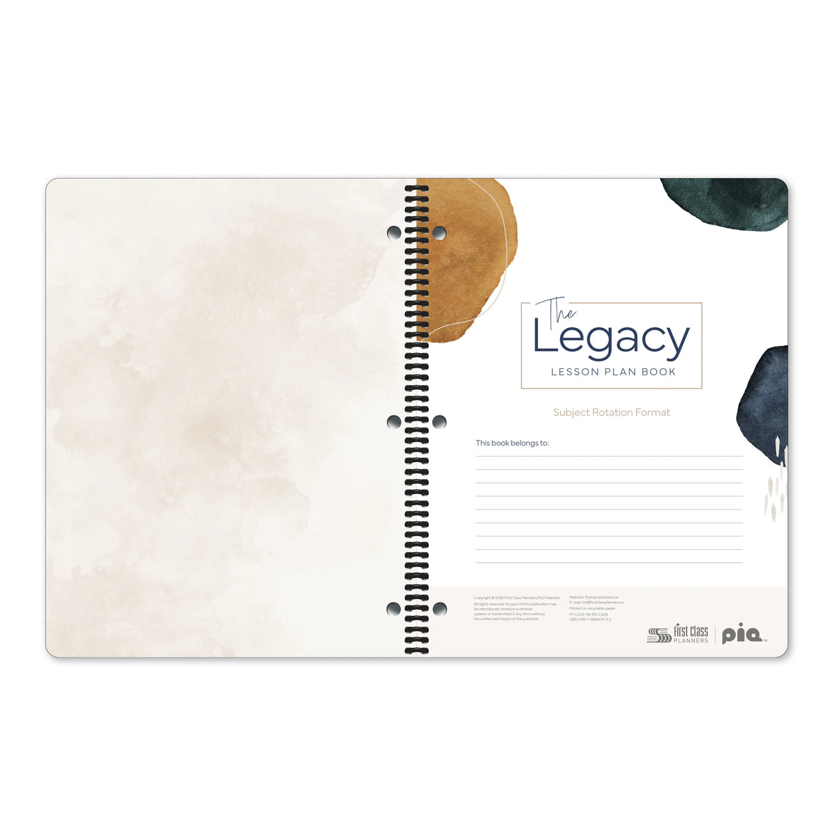 The Legacy Lesson Plan Books – Subject Rotation Format