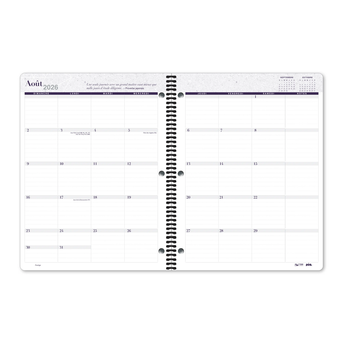 Cahier de planification Prestige